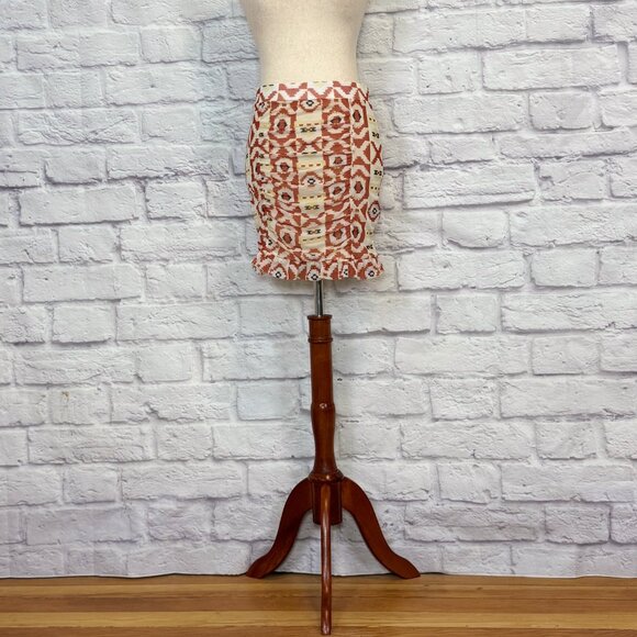 Free People Romi Mesh Aztec Print Mini Skirt - Picture 1 of 9